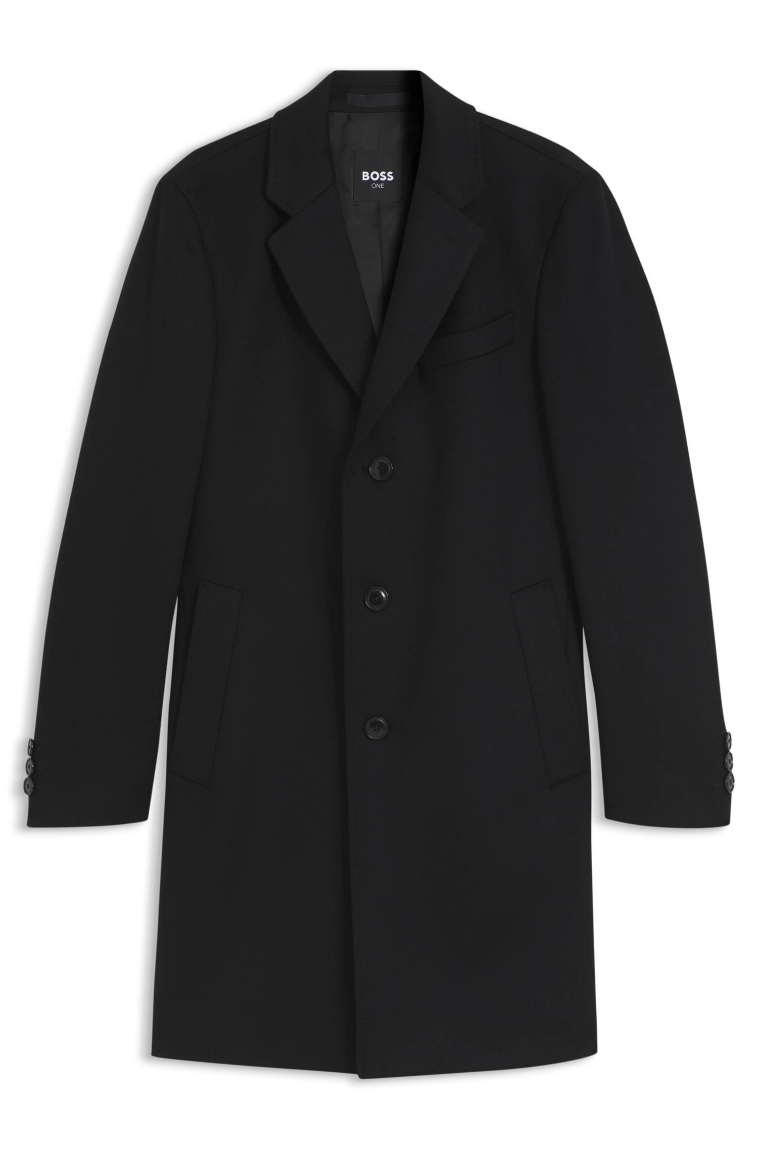 Boss Slim-fit formal coat in wool with cashmere kappor & rockar herr – bild 4