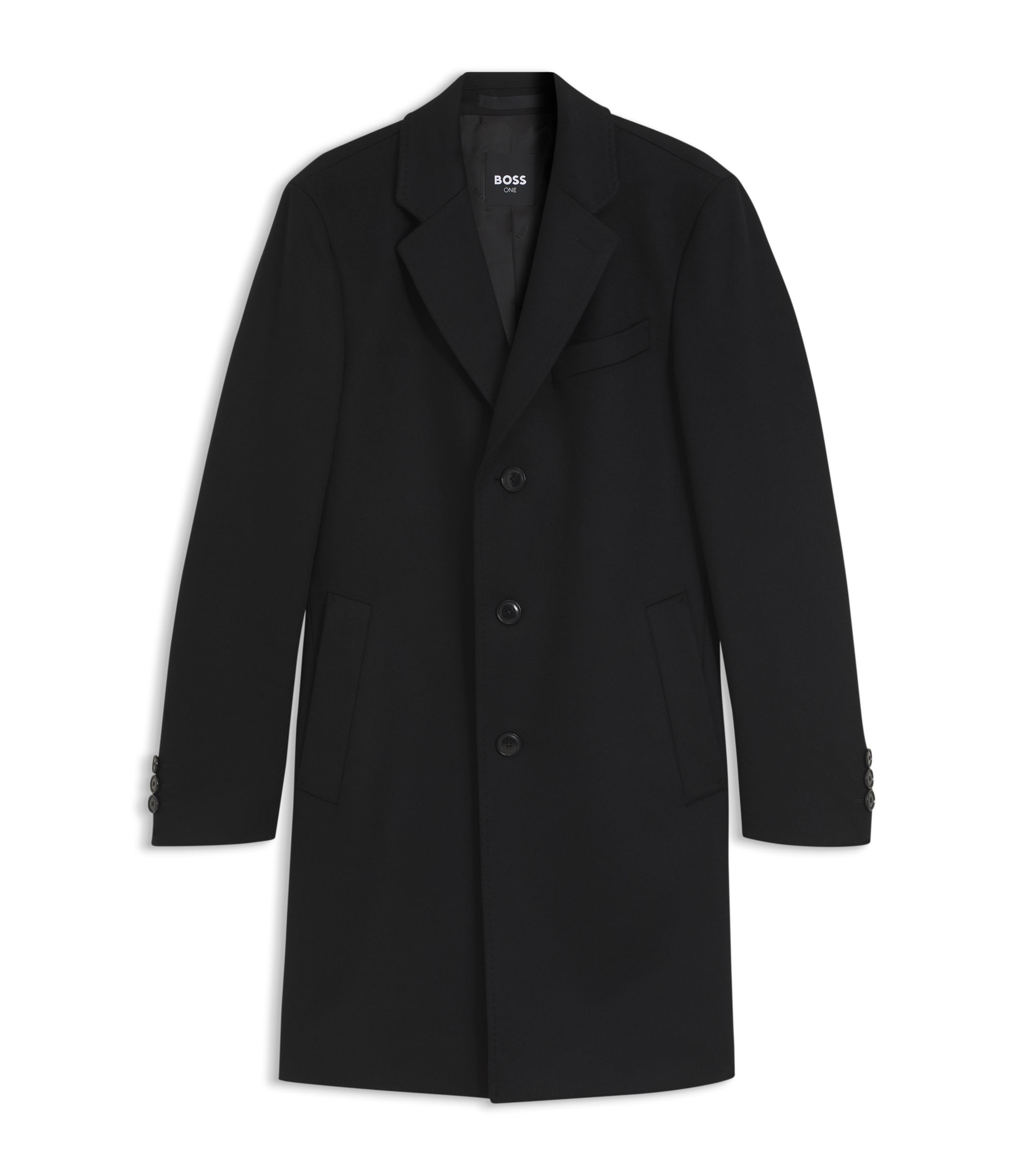 BOSS - スリムフィット フォーマルコート ウール カシミア混 - ブラック