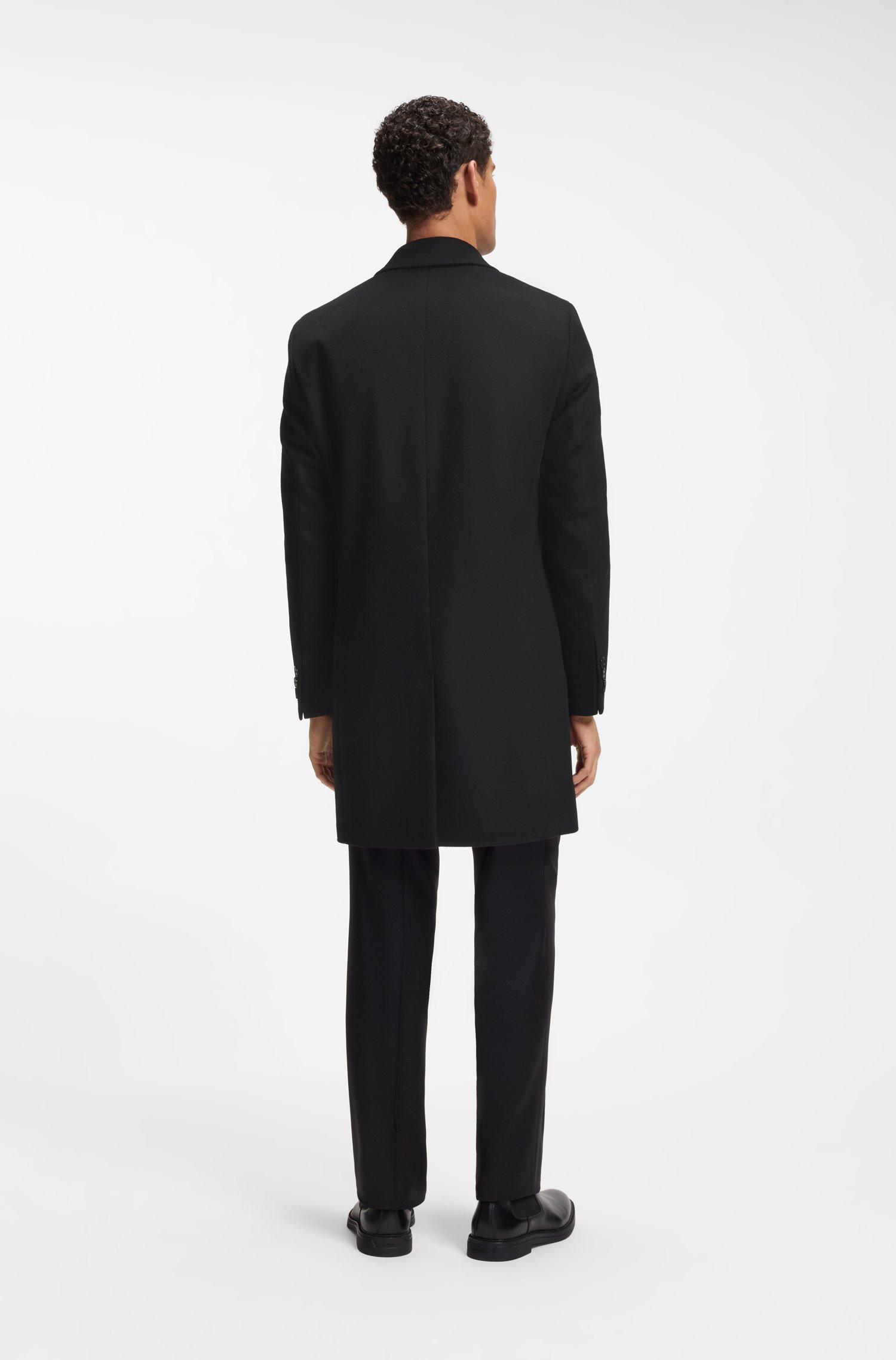 Boss Slim-fit formal coat in wool with cashmere kappor & rockar herr – bild 3