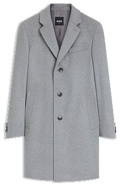 Slim-fit formal coat in wool with cashmere