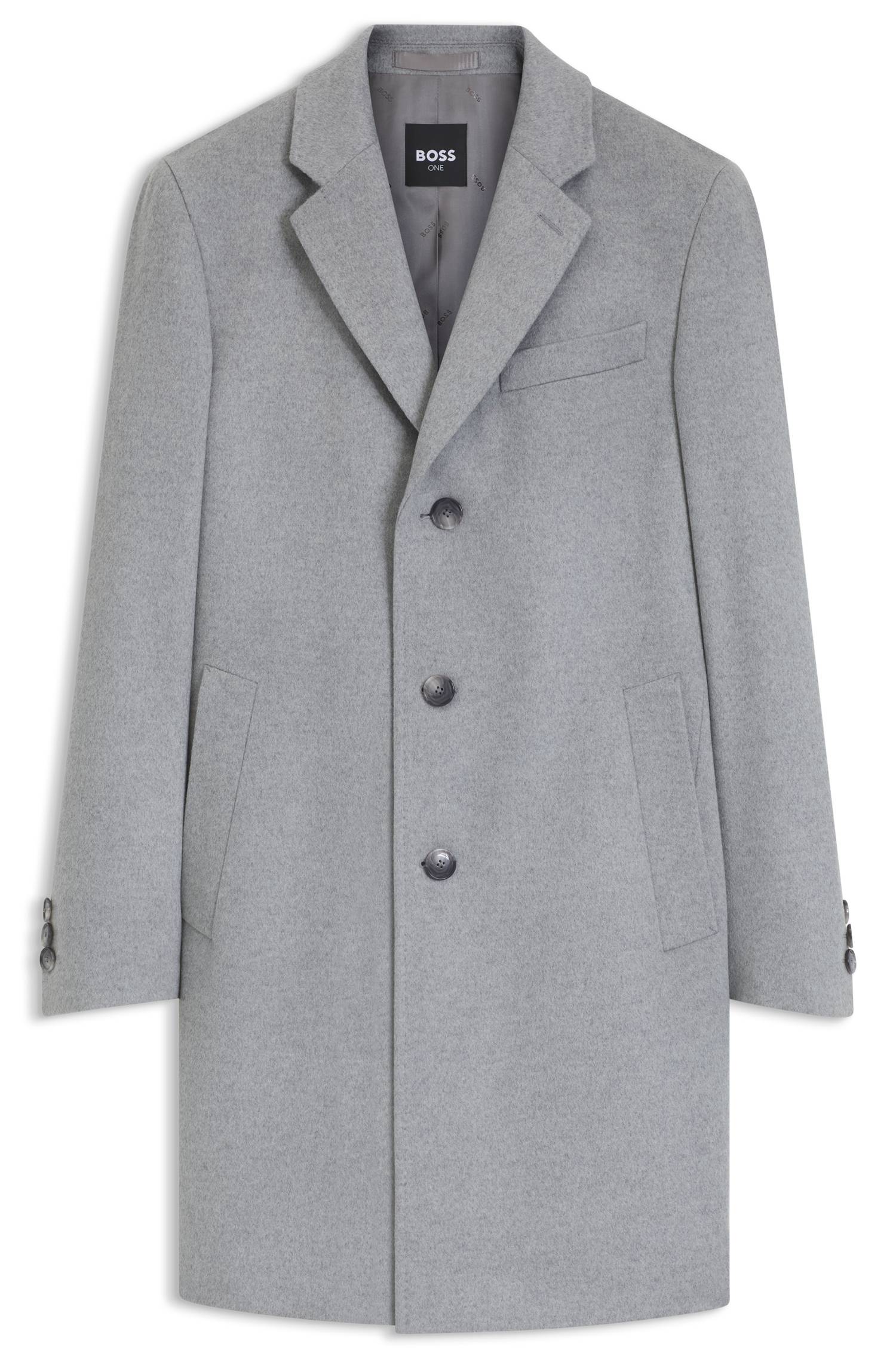 Boss Slim-fit formal coat in wool with cashmere kappor & rockar herr – bild 4