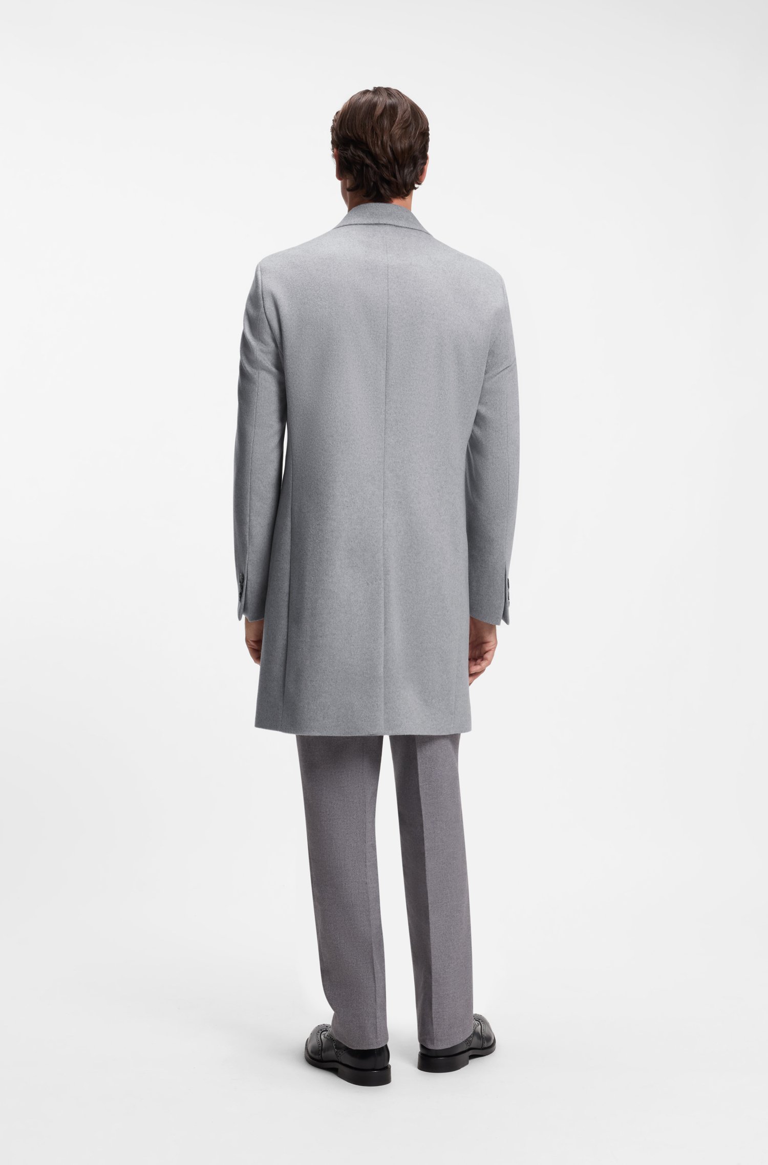 Boss Slim-fit formal coat in wool with cashmere kappor & rockar herr – bild 3