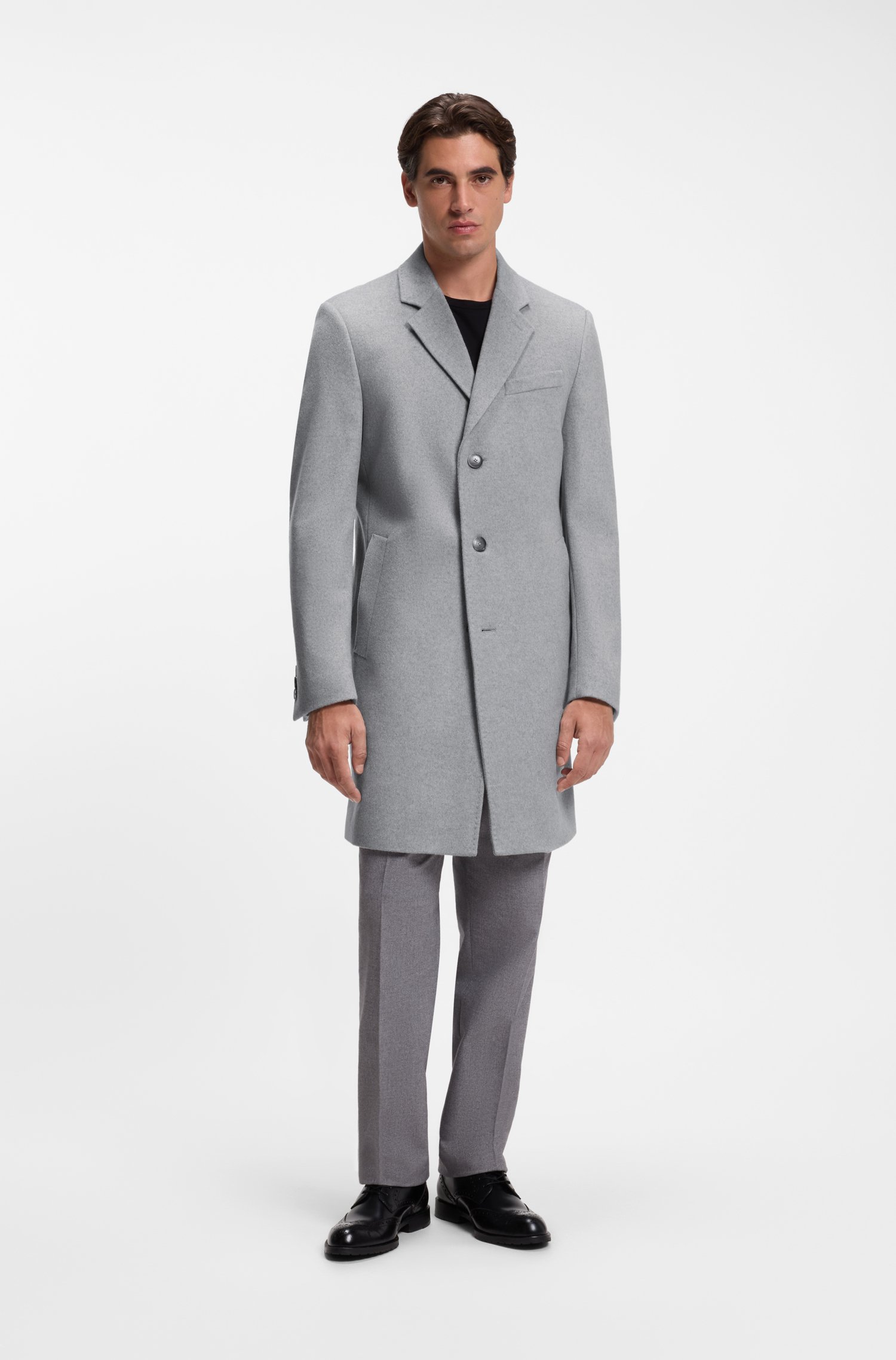 Boss Slim-fit formal coat in wool with cashmere kappor & rockar herr – bild 2