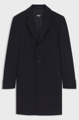 Slim-fit formell rock i ull och kashmir, M&ouml;rkbl&aring;
