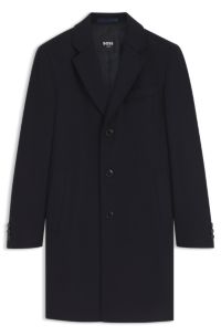 Formele slim-fit mantel van wol met kasjmier, Donkerblauw