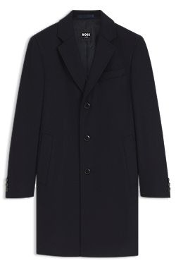 Slim-fit formal coat in wool with cashmere