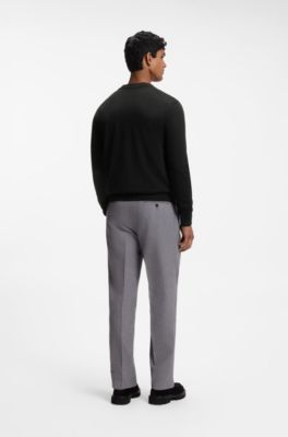 Buttoned cardigan in extra-fine merino wool, Black