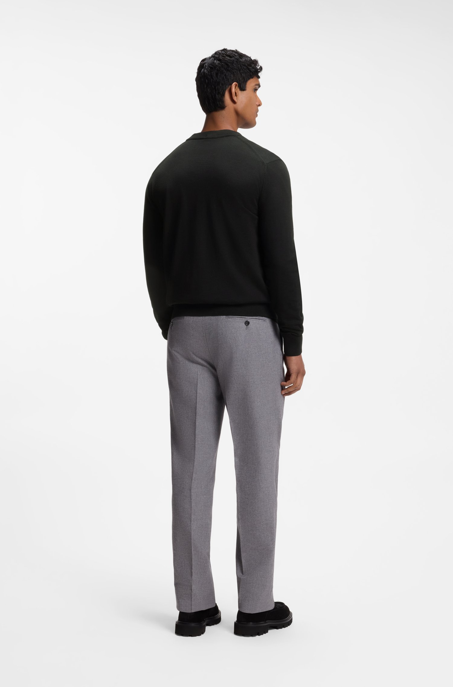 Boss Buttoned cardigan in extra-fine merino wool herr – bild 3