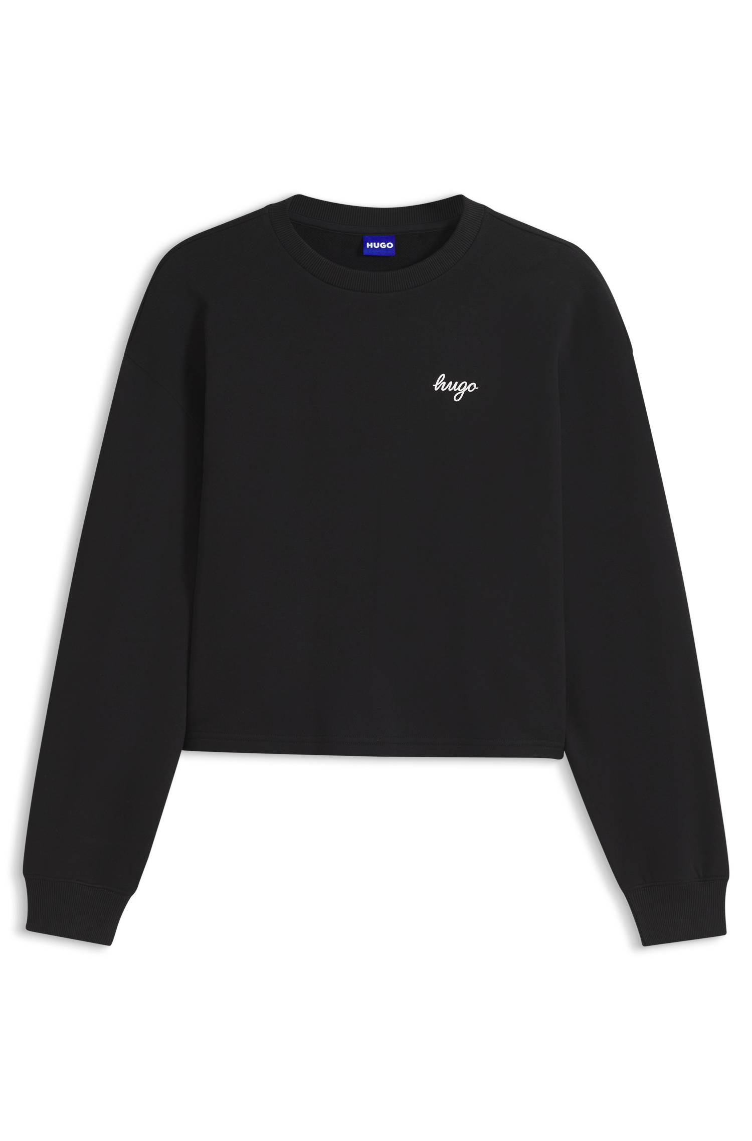 Hugo Script-logo relaxed-fit sweatshirt in cotton dam – bild 4