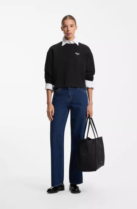 Script-logo relaxed-fit sweatshirt in cotton