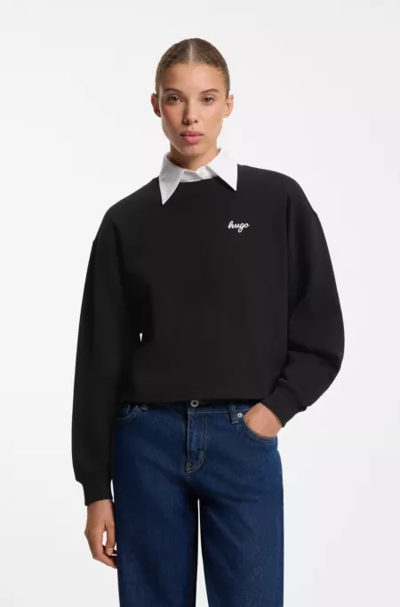 Script-logo relaxed-fit sweatshirt in cotton