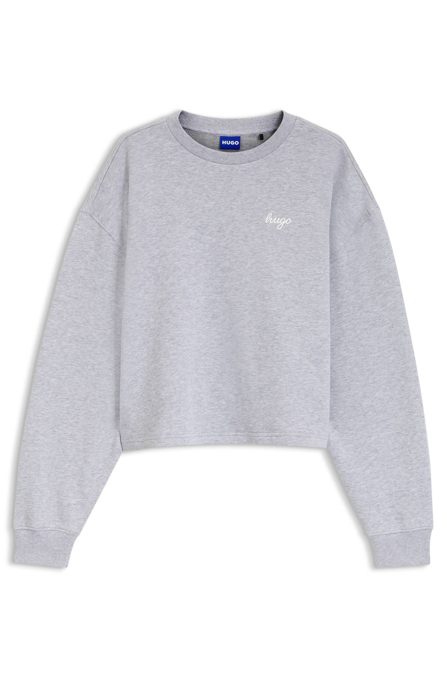 Hugo Script-logo relaxed-fit sweatshirt in cotton dam – bild 4