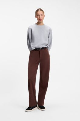 Script-logo relaxed-fit sweatshirt in cotton, Light Grey