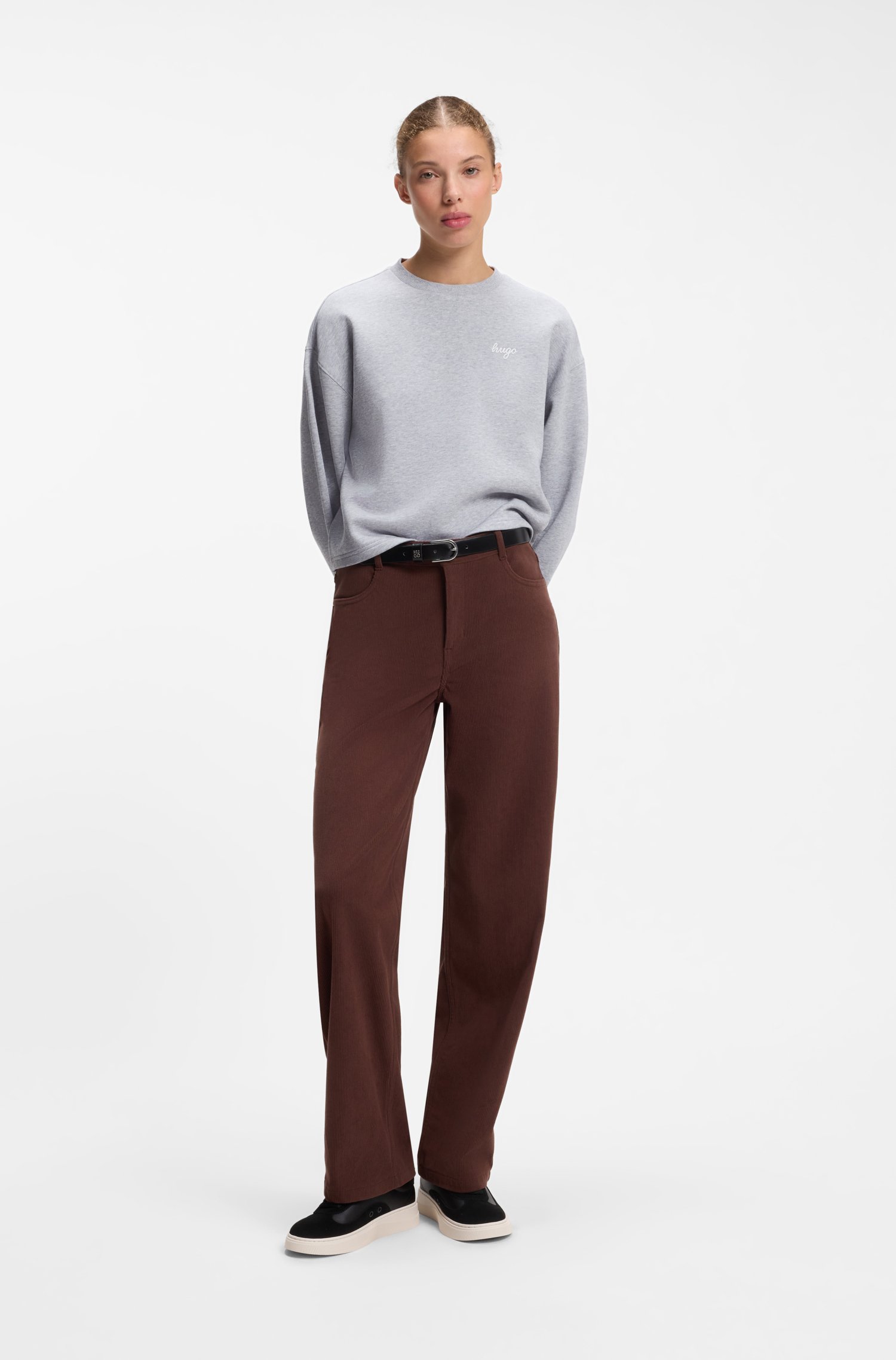 Hugo Script-logo relaxed-fit sweatshirt in cotton dam – bild 2