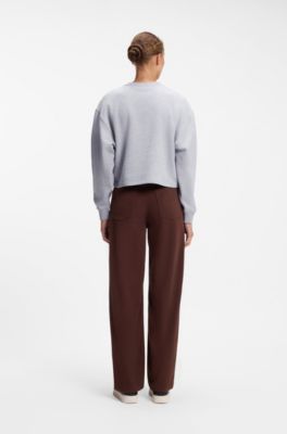 Script-logo relaxed-fit sweatshirt in cotton, Light Grey