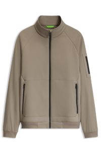 Padded jacket in corduroy and fleece, Light Brown