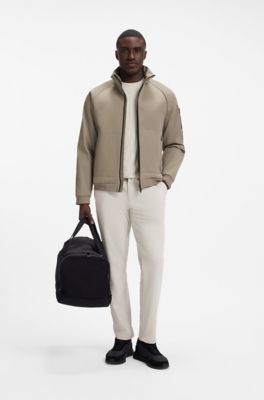 Padded jacket in corduroy and fleece, Light Brown