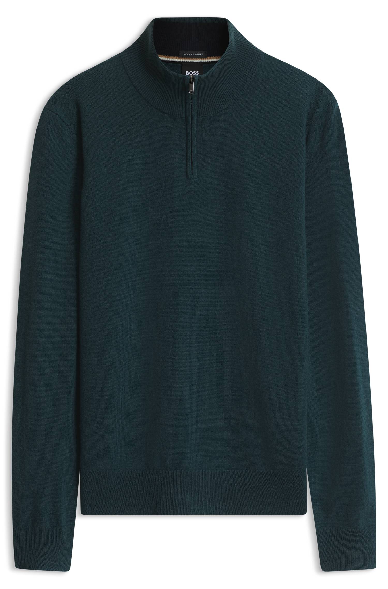 Boss Zip-neck sweater in virgin wool with cashmere stickade tröjor herr – bild 4