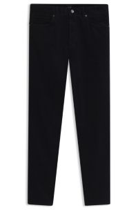 Washable trousers in baby corduroy with stretch, Dark Blue