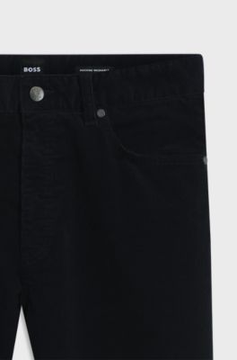 Washable trousers in baby corduroy with stretch, Dark Blue