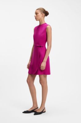 A-line dress with logo bow detail, Pink