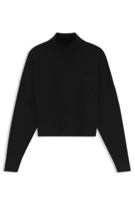 Hugo Relaxed-fit sweater with mock neckline stickade tröjor dam – bild 4