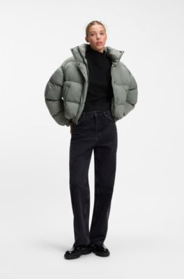 Relaxed-fit sweater with mock neckline, Black