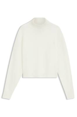 Hugo Relaxed-fit sweater with mock neckline stickade tröjor dam – bild 4