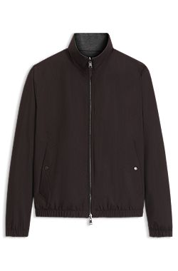 Reversible blouson jacket in water-repellent fabric