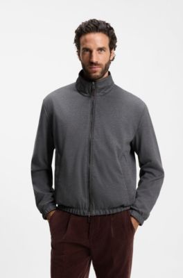 Reversible blouson jacket in water-repellent fabric, Dark Brown