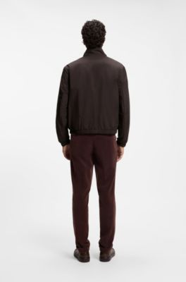 Reversible blouson jacket in water-repellent fabric, Dark Brown