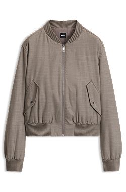 Relaxed-fit zip-up jacket in melange flannel