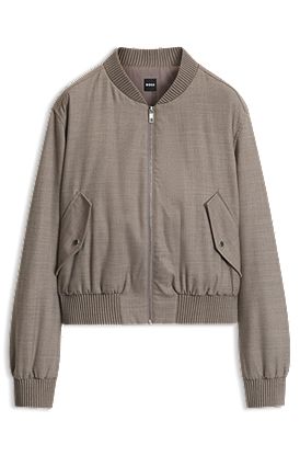 Relaxed-fit zip-up jacket in melange flannel