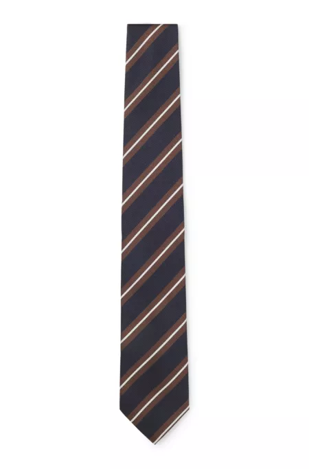 Silk-blend tie with diagonal stripes
