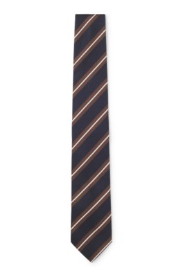 Silk-blend tie with diagonal stripes