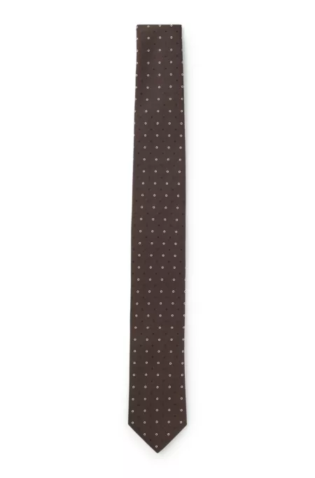 Cravate en soie mélangée à motif jacquard tissé