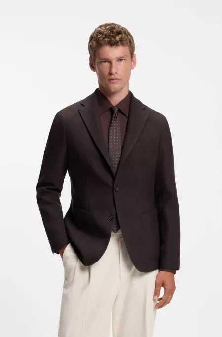 Cravate en soie mélangée à motif jacquard tissé