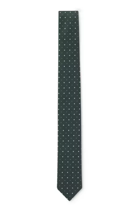 Cravate en soie mélangée à motif jacquard tissé