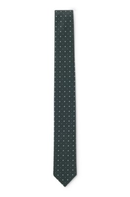 Silk-blend tie with jacquard-woven pattern