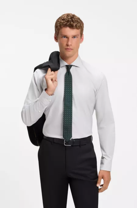 Cravate en soie mélangée à motif jacquard tissé