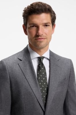 Silk-blend tie with a micro-pattern jacquard, Dark Grey