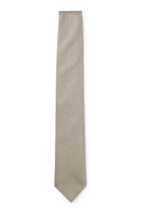 Silk-blend tie with a micro-pattern jacquard, Beige