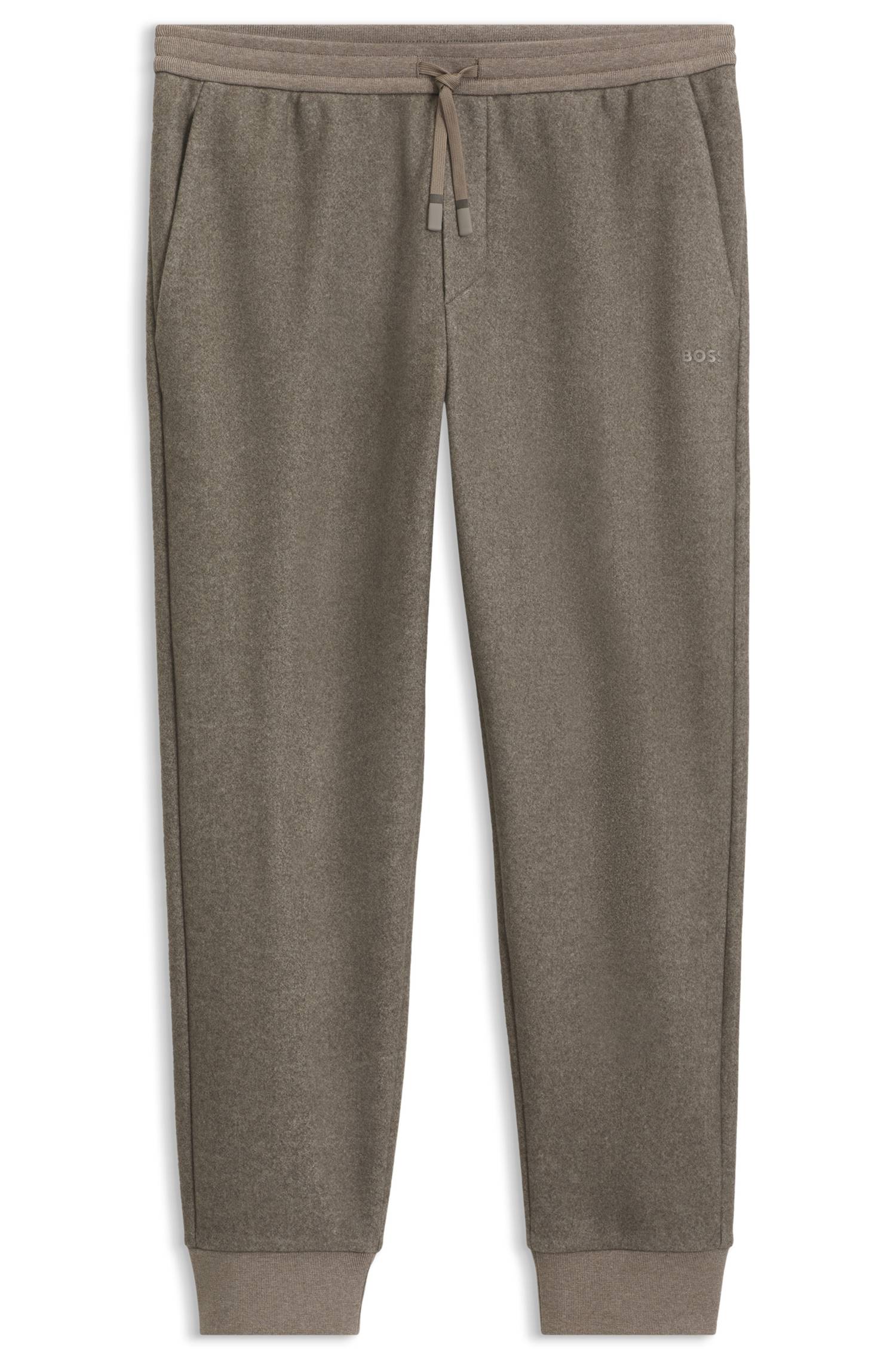 Boss Regular-fit trousers in melange fabric with logo byxor herr – bild 4