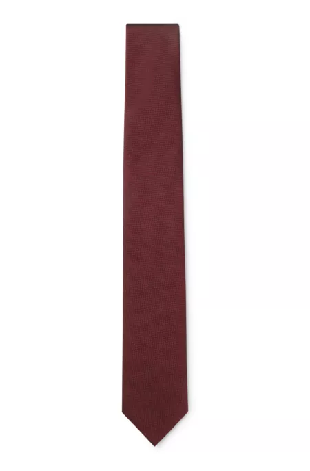 Cravate en soie mélangée à motif jacquard tissé