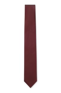Silk-blend tie with jacquard-woven pattern, Dark Red