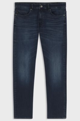 Delaware slim-fit jeans in blue soft-motion denim, Dark Blue