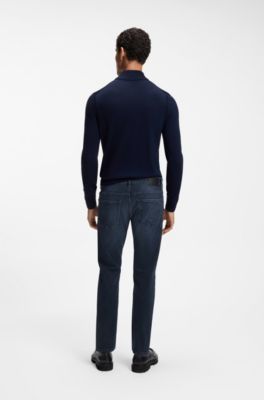 Delaware slim-fit jeans in blue soft-motion denim, Dark Blue
