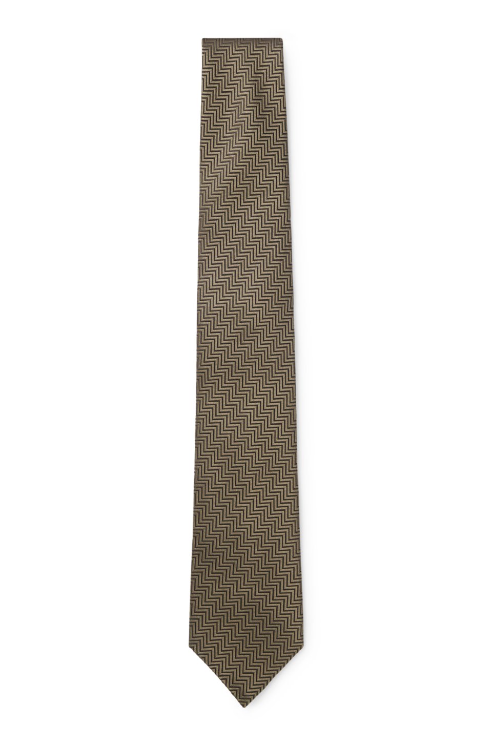 Herringbone jacquard tie in pure Italian silk