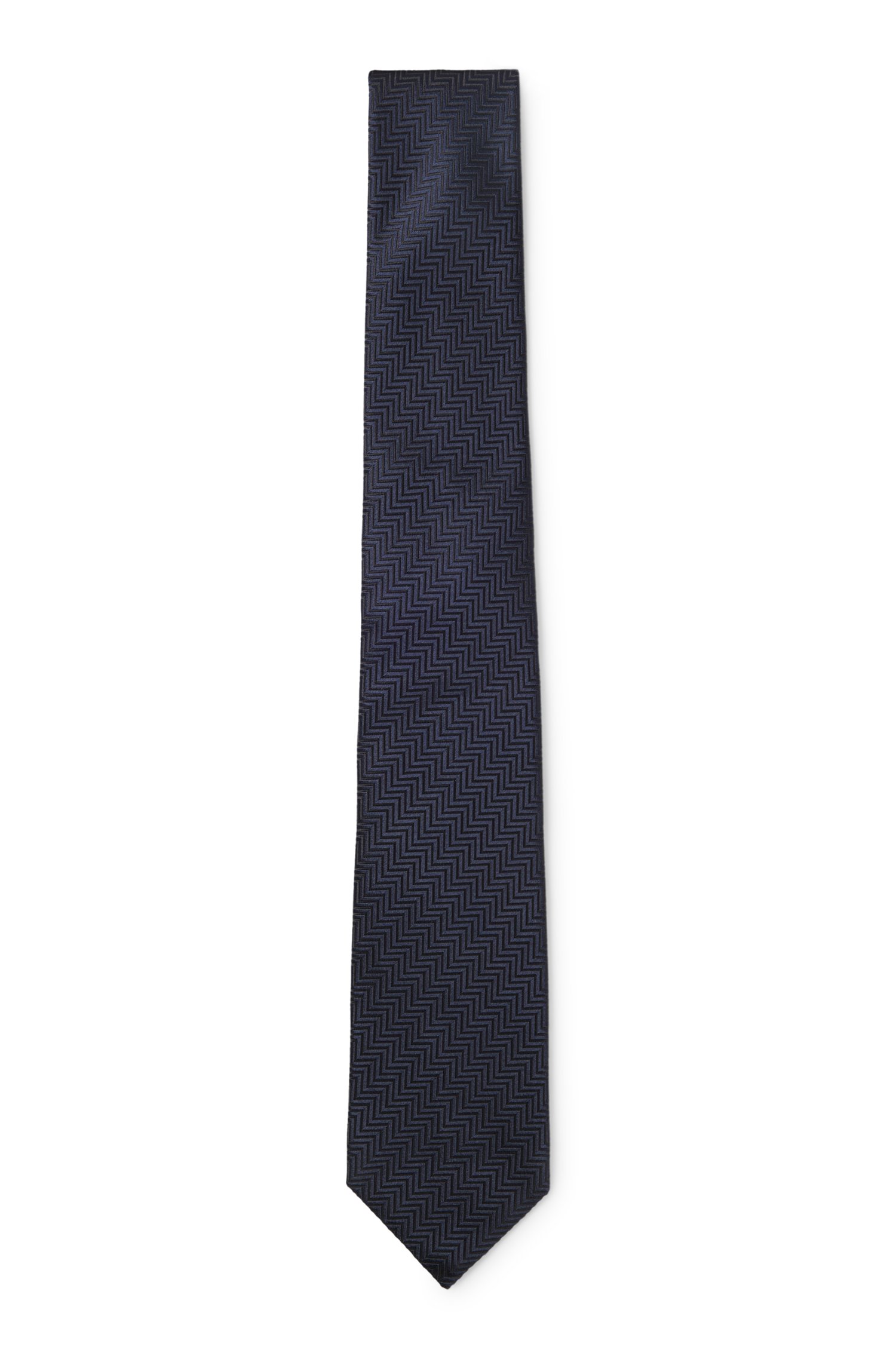 Boss Herringbone jacquard tie in pure Italian silk slipsar