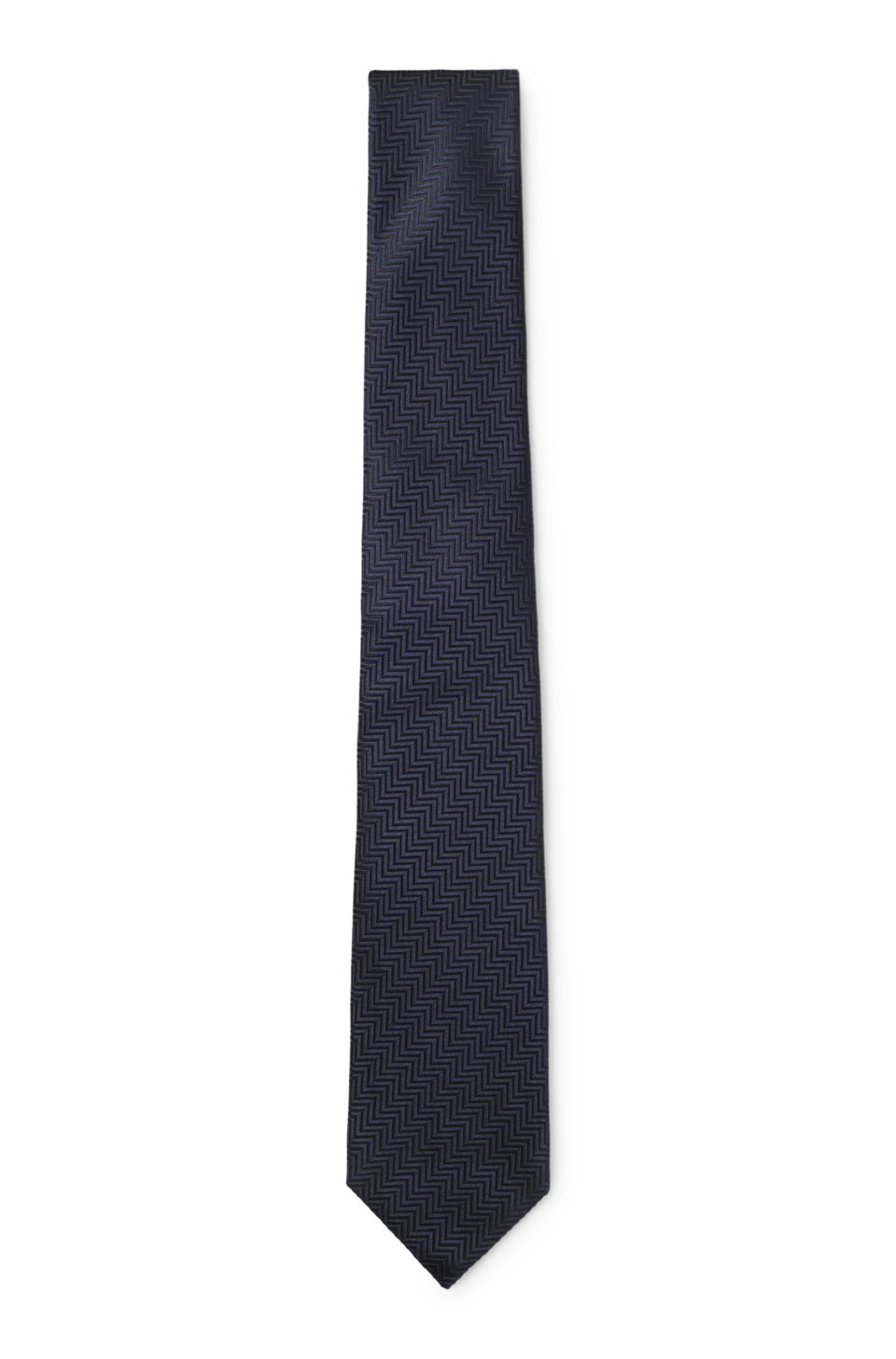 Herringbone jacquard tie in pure Italian silk
